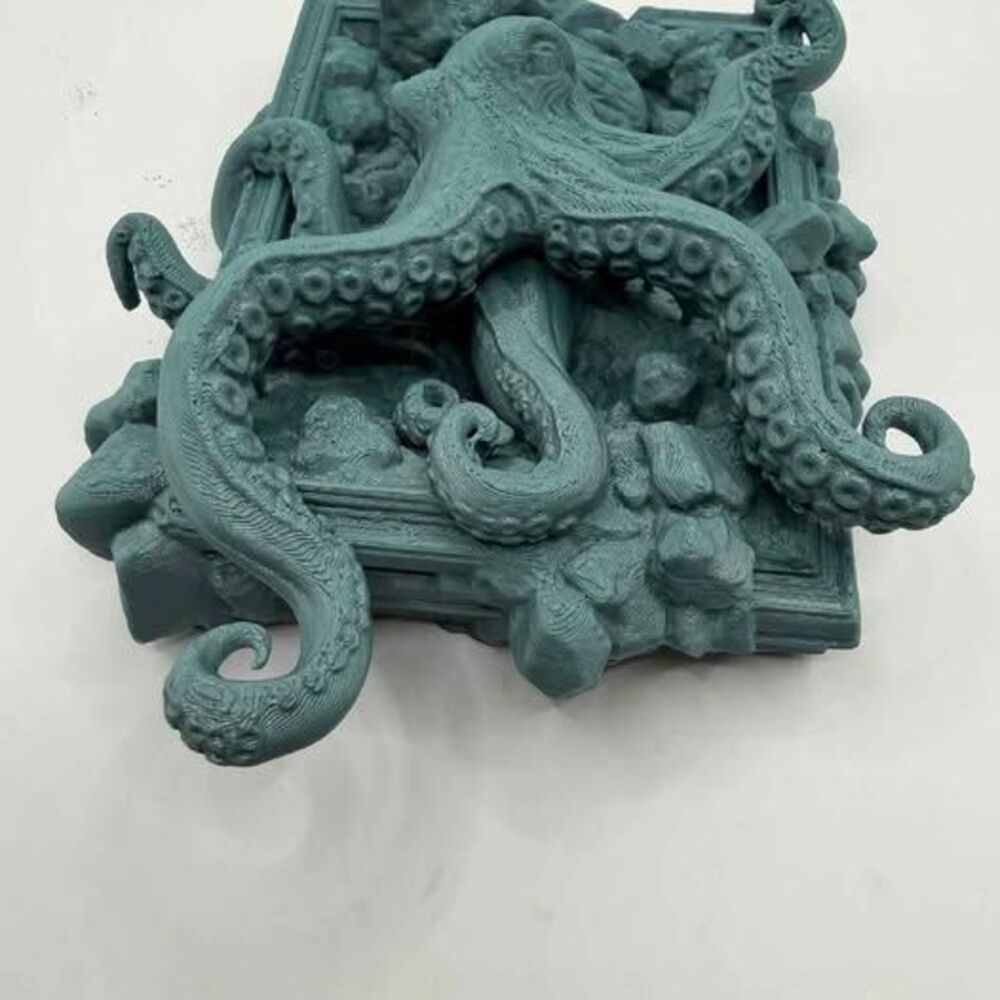 Teal Octopus 3D Print Sculpture Wall Art